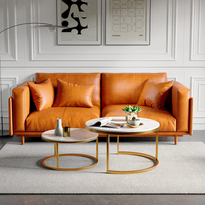 Tables Basses Gigognes Nova – Ensemble Rond Marbre & Or