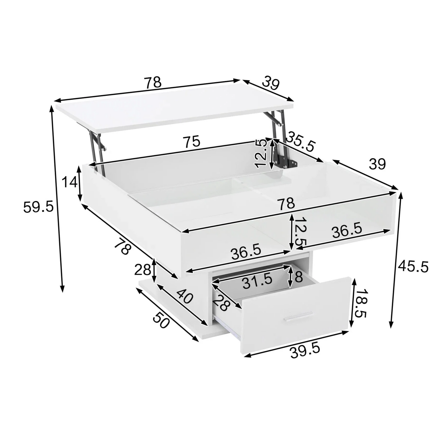Table Basse En Verre Hera – Élévatrice & Multifonction