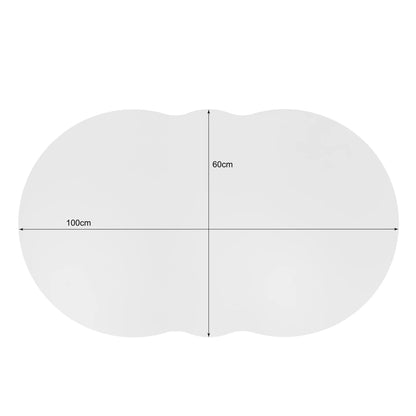 Table Basse Ovale Auria – Blanc & Or