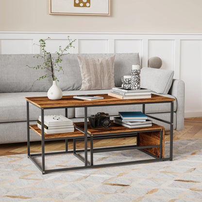 Tables Basses Gigognes Veda – Bois & Métal Noir