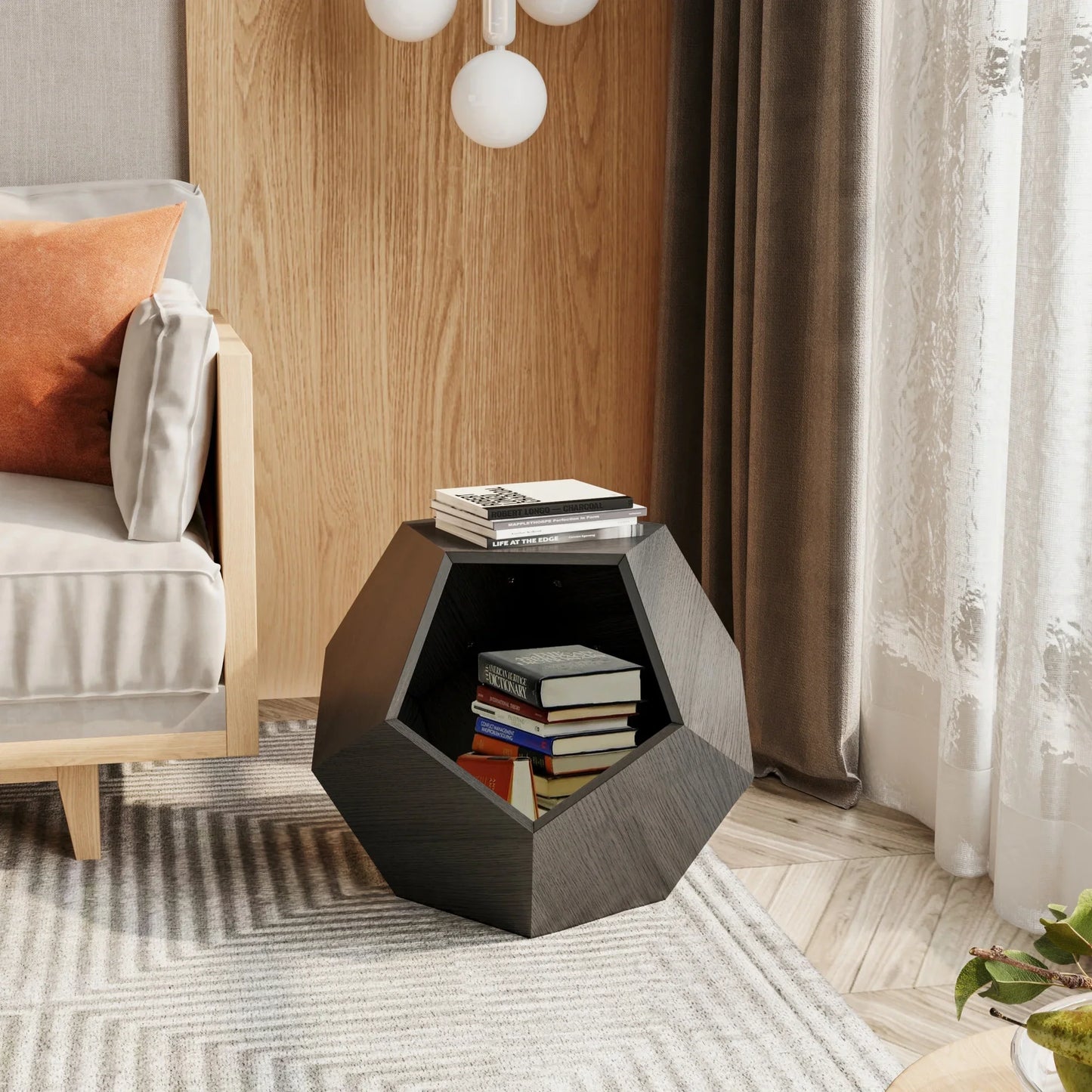 Table Basse En Bois  Milo – Table Multifonction avec Espace pour Chat (Bois Naturel)