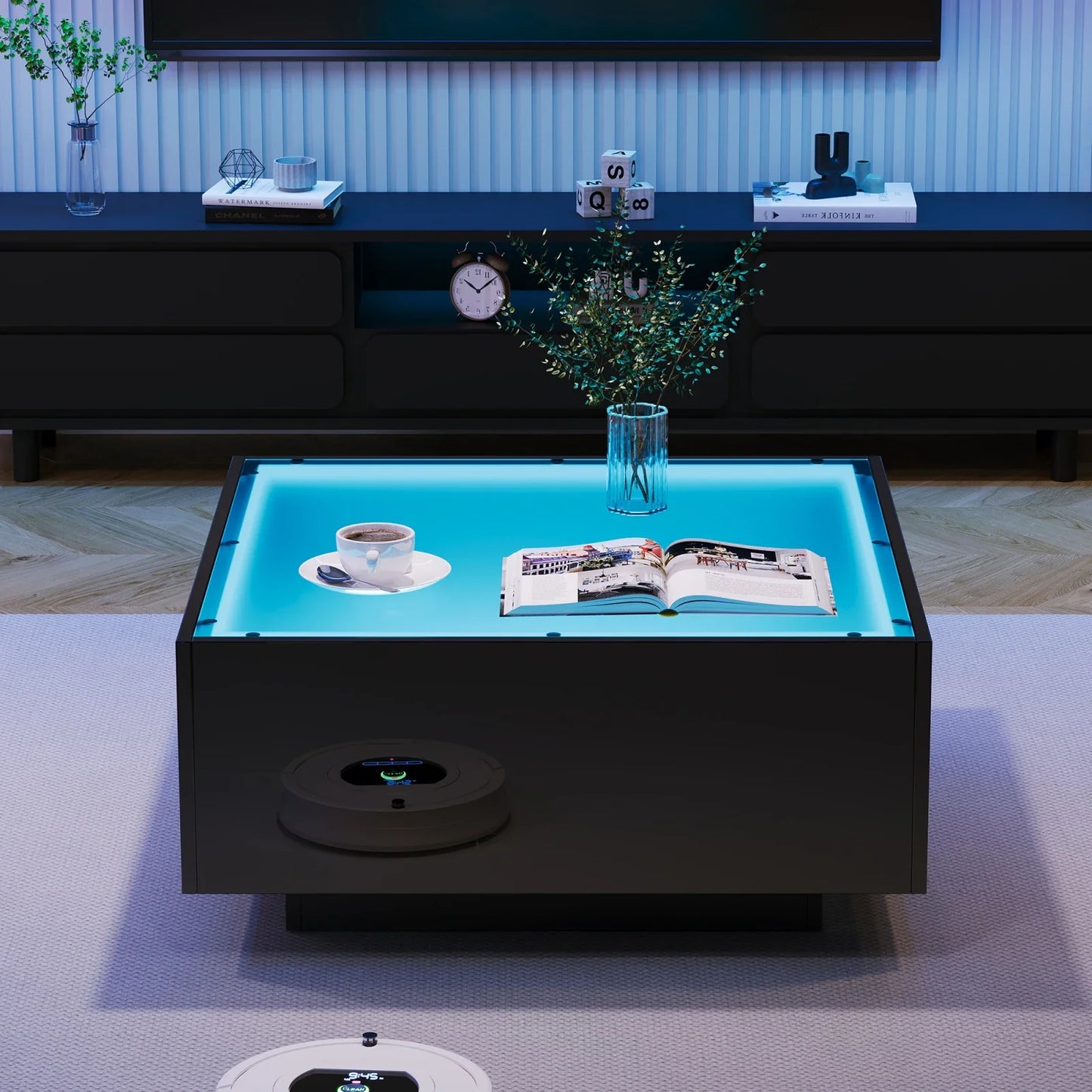 Table Basse En Verre Aura – Carrée & Brillance