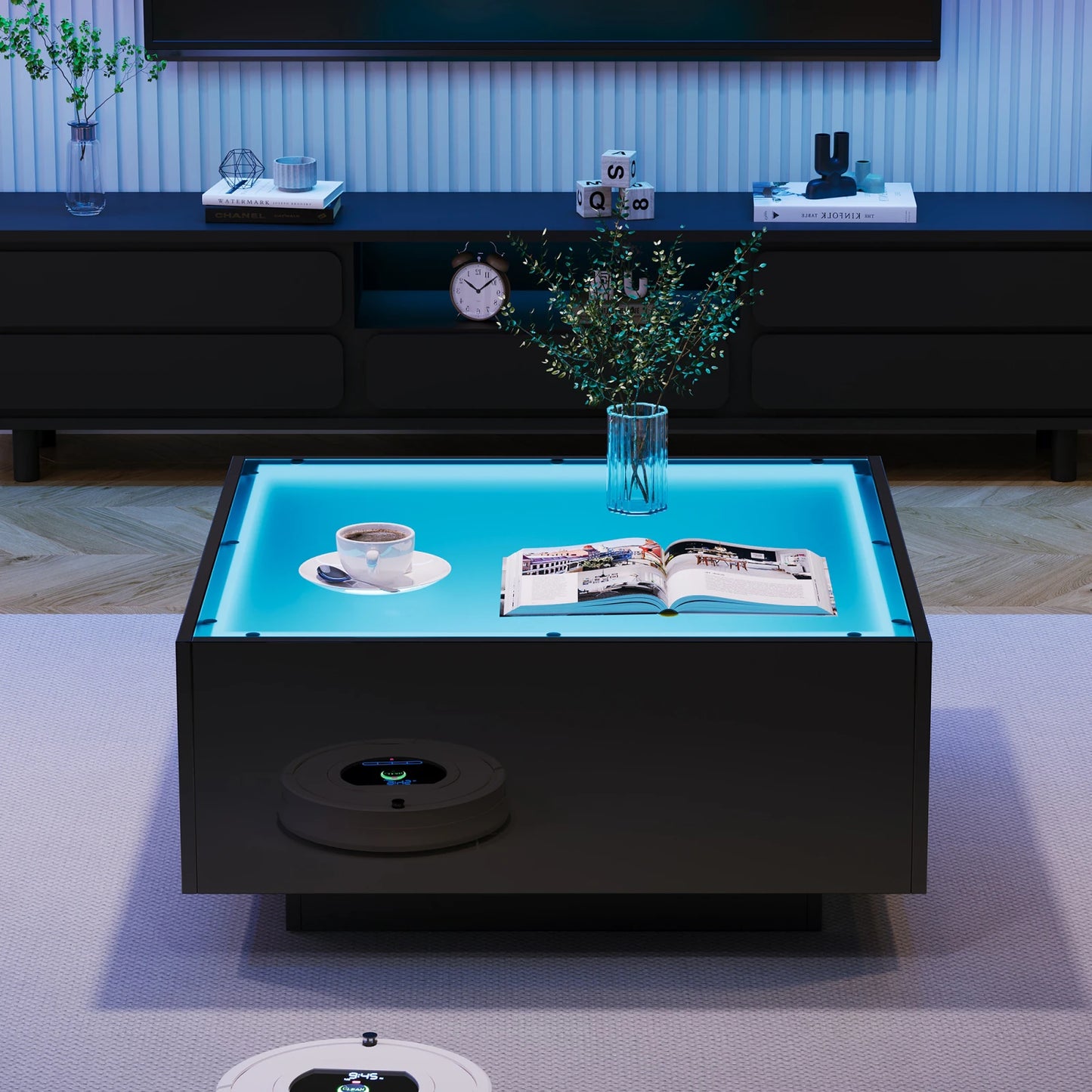 Table Basse En Verre Aura – Carrée & Brillance