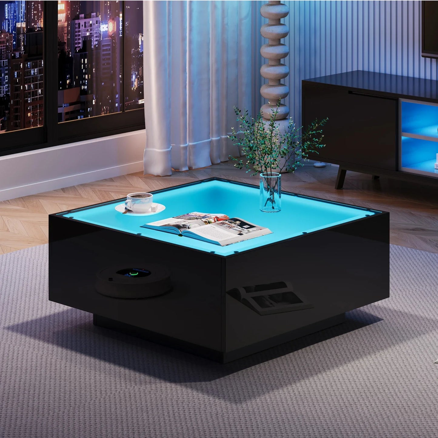 Table Basse En Verre Aura – Carrée & Brillance