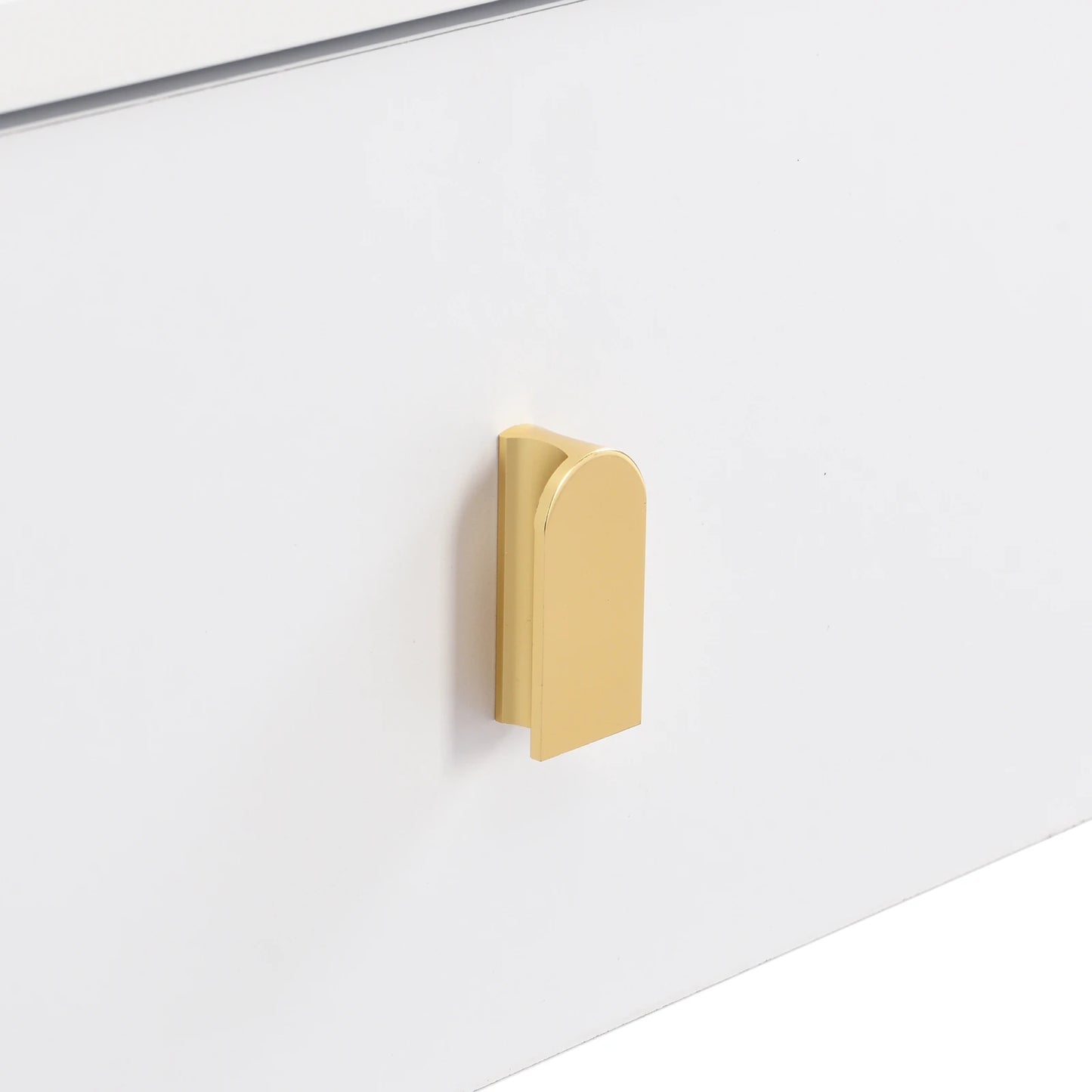 Table Basse Ovale Ovalia – Blanc & Détails Dorés