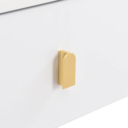 Table Basse Ovale Ovalia – Blanc & Détails Dorés