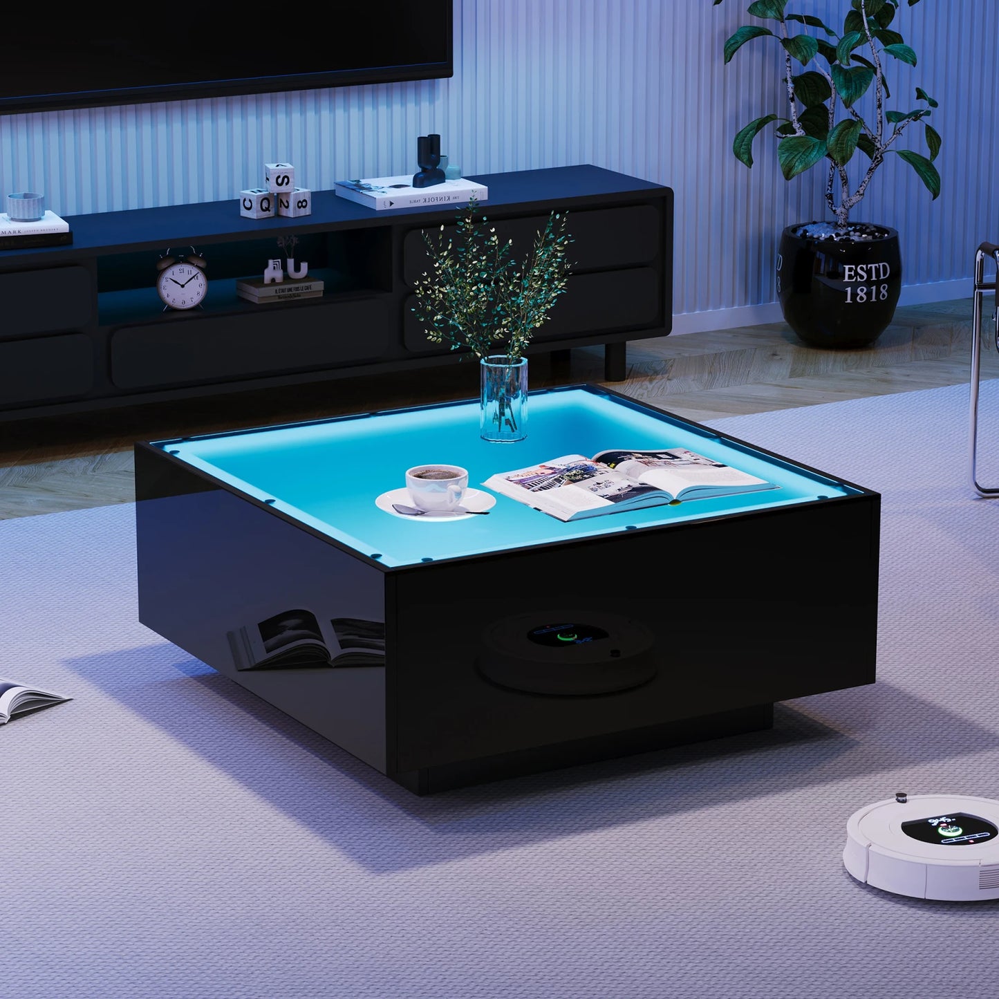 Table Basse En Verre Aura – Carrée & Brillance