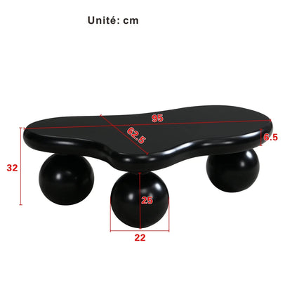 Table Basse En Bois Alenya – Forme Nuage, Blanc ou Noir