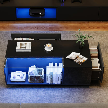 Table Basse En Verre Lyra – Verre Trempé & Rangement Intelligent