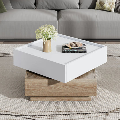 Table Basse En Bois Naira – Design Moderne Blanc & Noyer