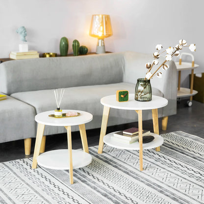 Tables Basses Gigognes Nørvik – Ensemble Bois & Blanc