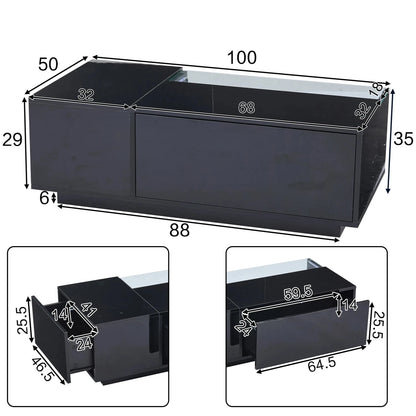 Table Basse En Verre Lyra – Verre Trempé & Rangement Intelligent