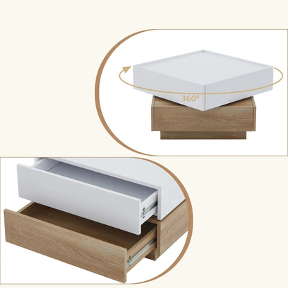 Table Basse En Bois Naira – Design Moderne Blanc & Noyer