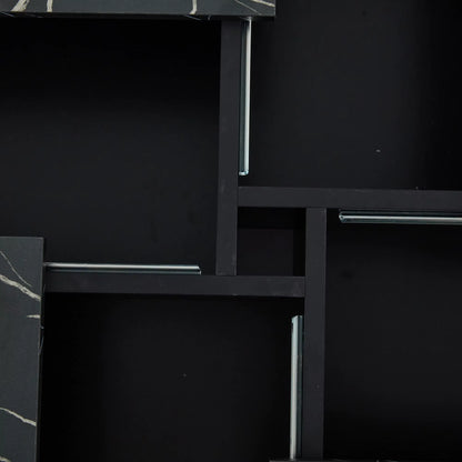 Table Basse En Bois Altea – Carrée Effet Marbre Blanc & Rangement Intégré