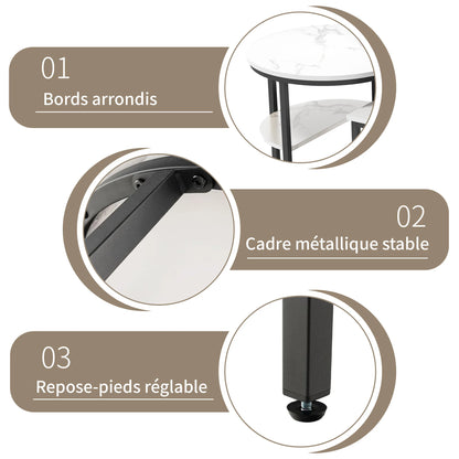 Tables Basses Gigognes Marbre Avela – Ronde & Ovale avec Rangements