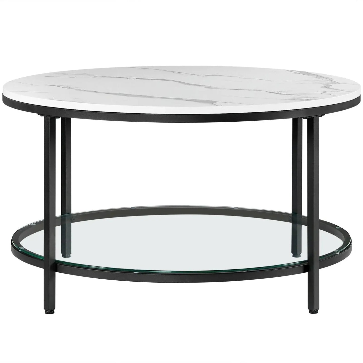 Table Basse Ronde Calista – Verre & Acier