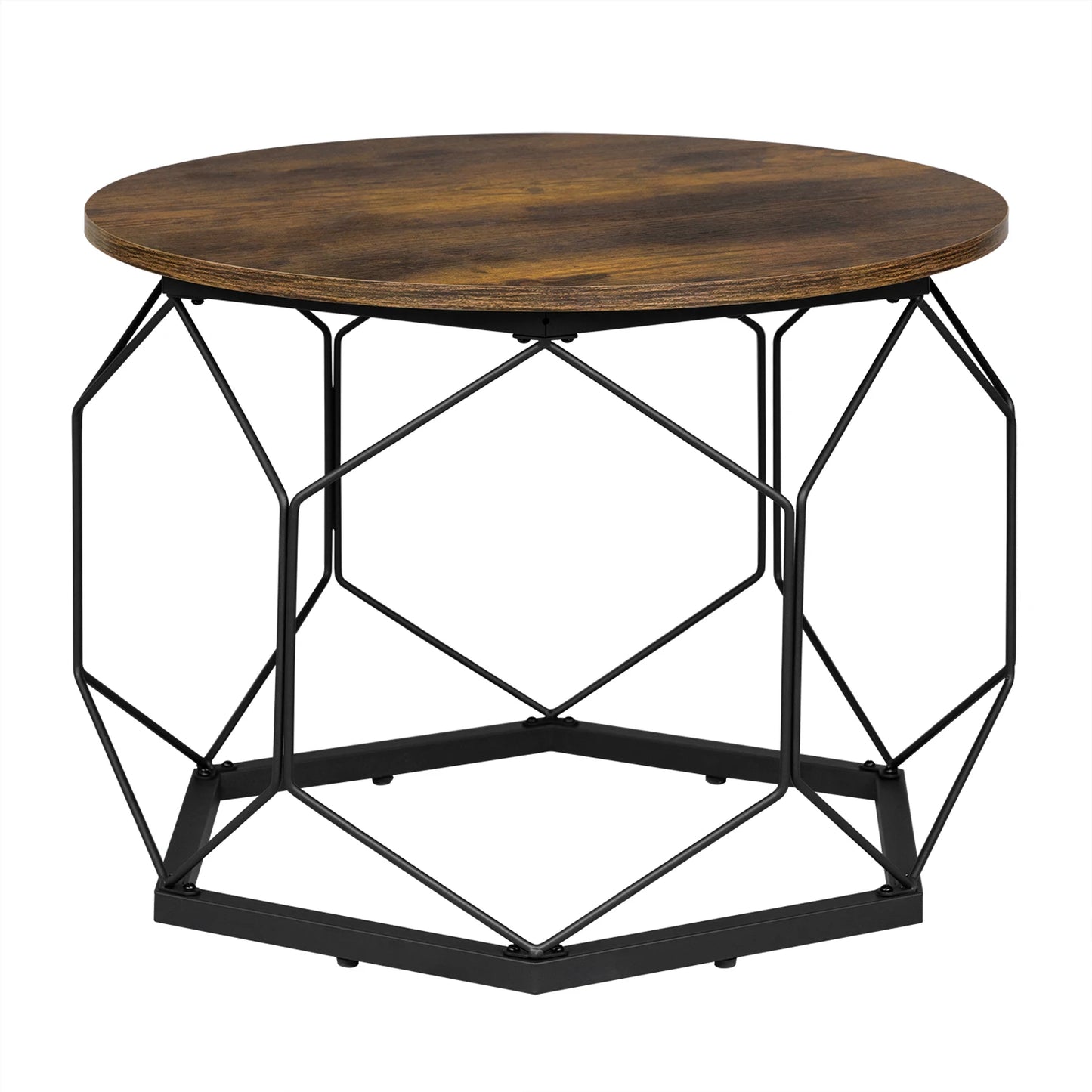 Table Basse Ronde Callista – Design Rond Noir & Verre Trempé