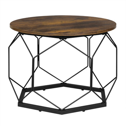 Table Basse Ronde Callista – Design Rond Noir & Verre Trempé