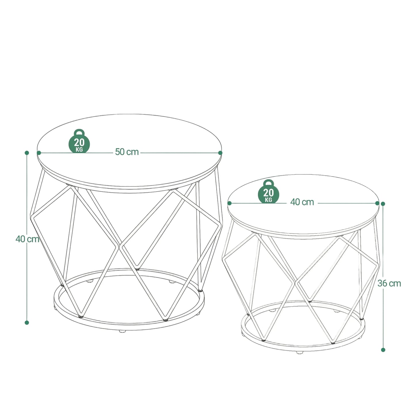Tables Basses Gigognes Kaia – Métal & Bois