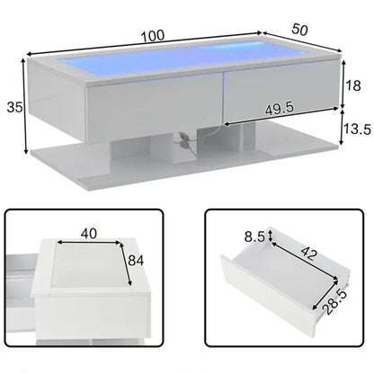 Table Basse En Verre Vesta – Verre Trempé & Double Rangement