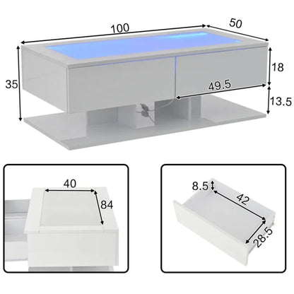 Table Basse En Verre Vesta – Verre Trempé & Double Rangement