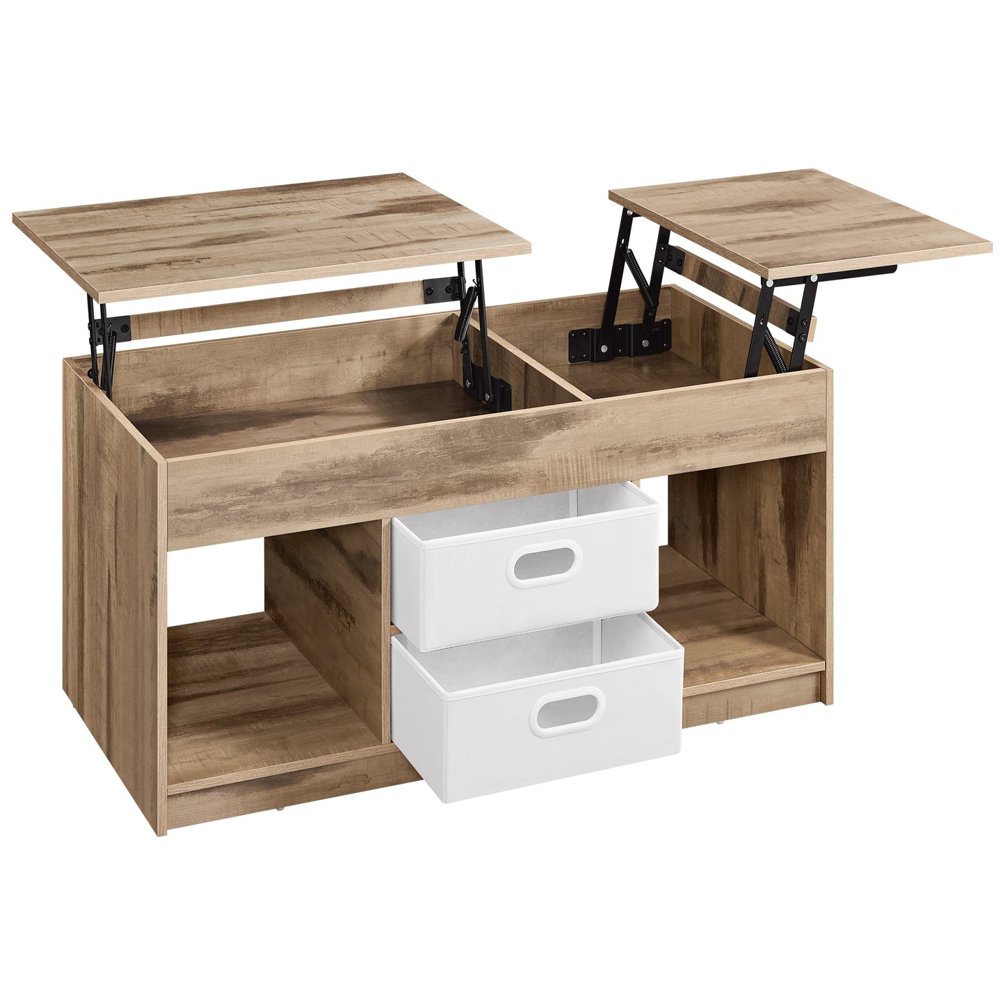 Table Basse Relevable Design Vienna – Double Plateau avec Rangements