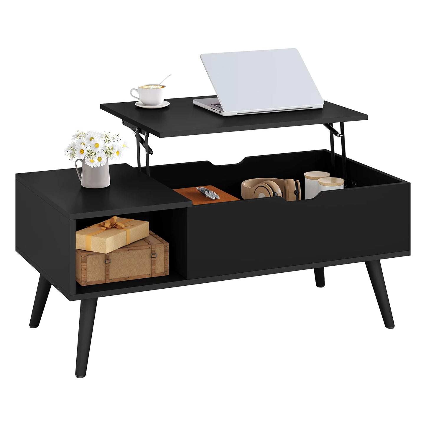 Table Basse Relevable Sienna – Avec Rangement Caché