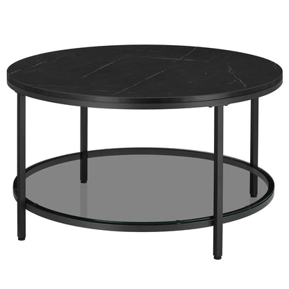 Table Basse Ronde Calista – Verre & Acier