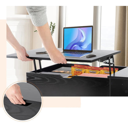 Table Basse Relevable Mika - Design Scandinave et Rangement Pratique