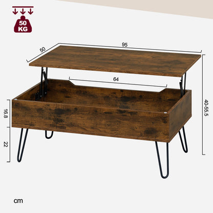 Table Basse Relevable Oslo – Avec Rangement Caché