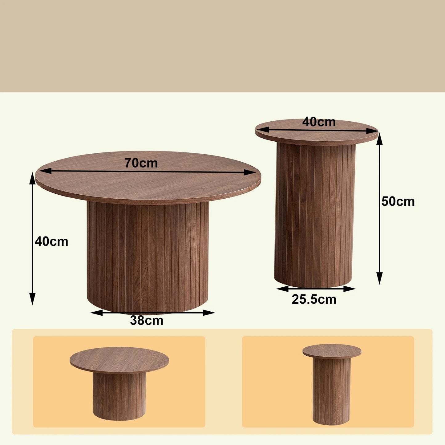 Tables Basses Gigognes Aria – Ensemble Rond Style Scandinave