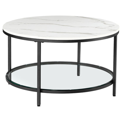 Table Basse Ronde Calista – Verre & Acier