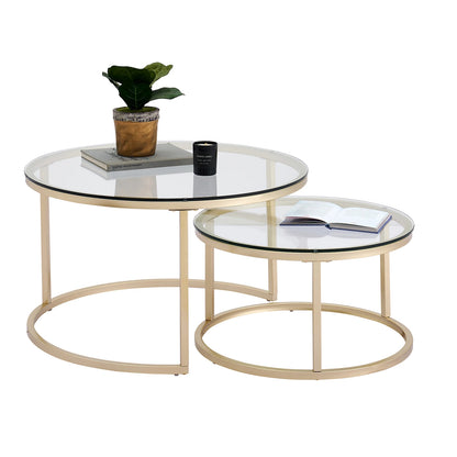 Tables Basses Gigognes Vela – Ensemble Rond Effet Marbre & Métal