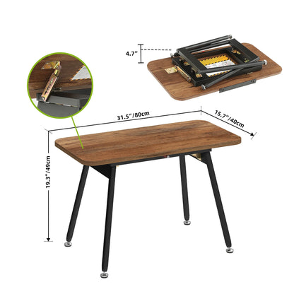 Table Basse Pliante Elda – Design Noyer Réglable & Compact
