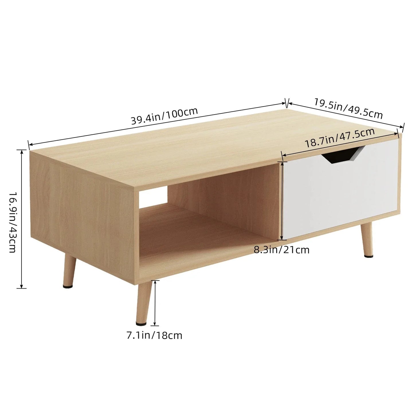 Table Basse En Bois Solena – Design Moderne & Rangement Intégré
