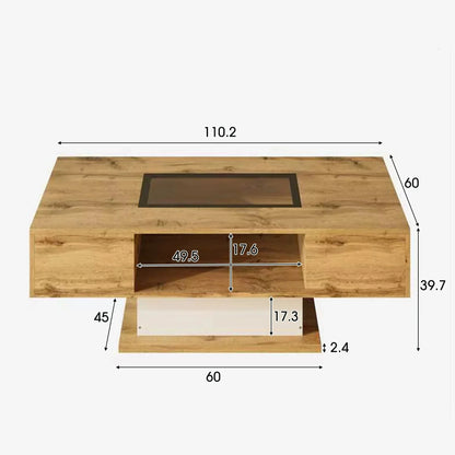 Table Basse En Verre Aveline – Design Verre, Bois & Rangement Intégré