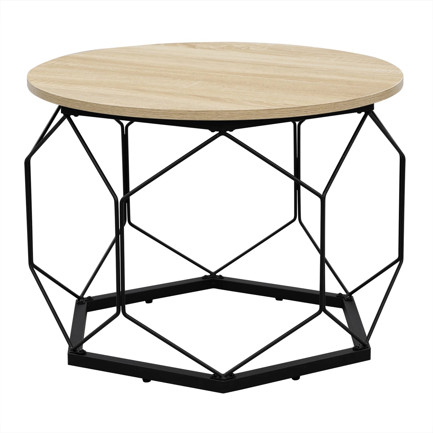 Table Basse Ronde Callista – Design Rond Noir & Verre Trempé