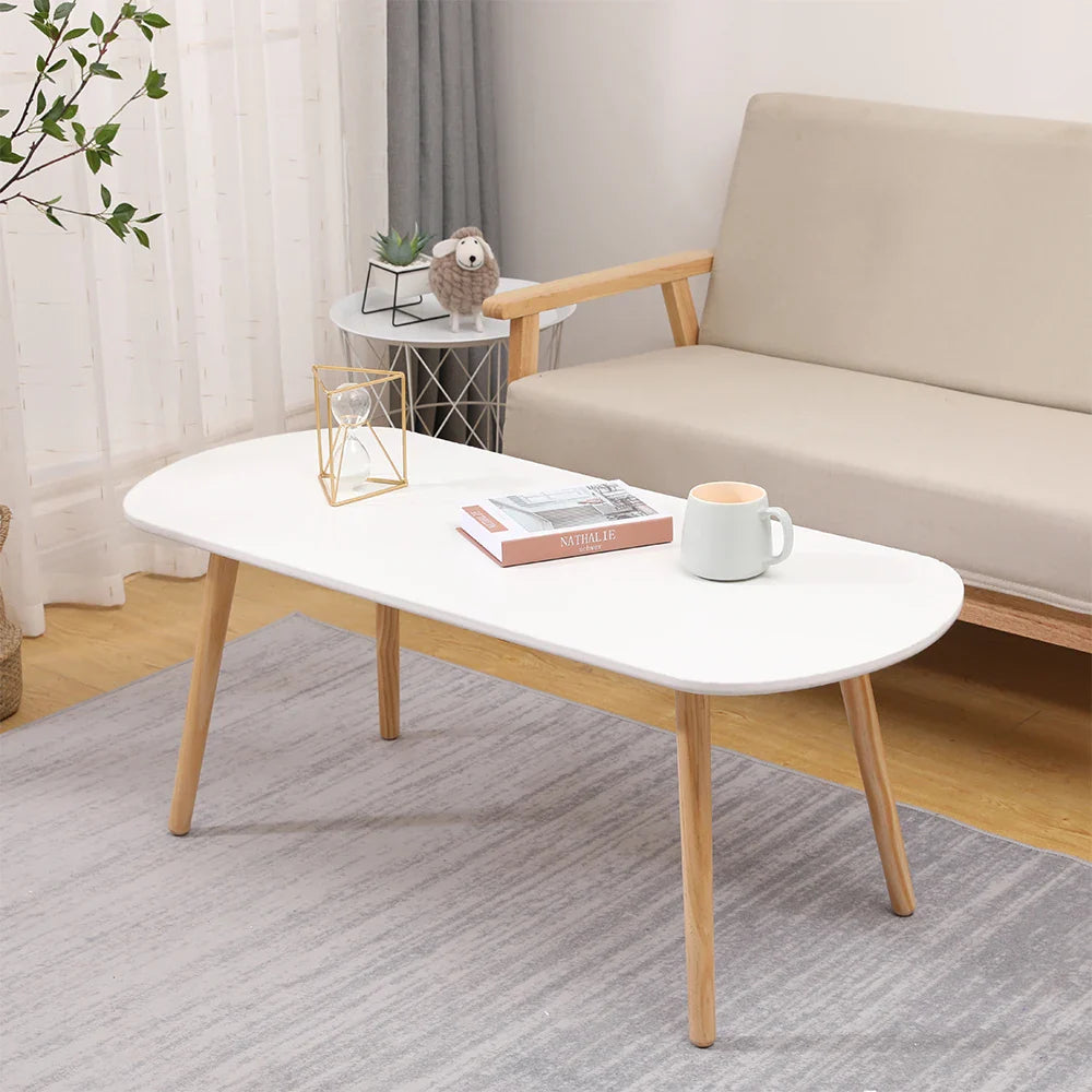 Table Basse Ovale Aurelia – Marbre Blanc & Métal Doré