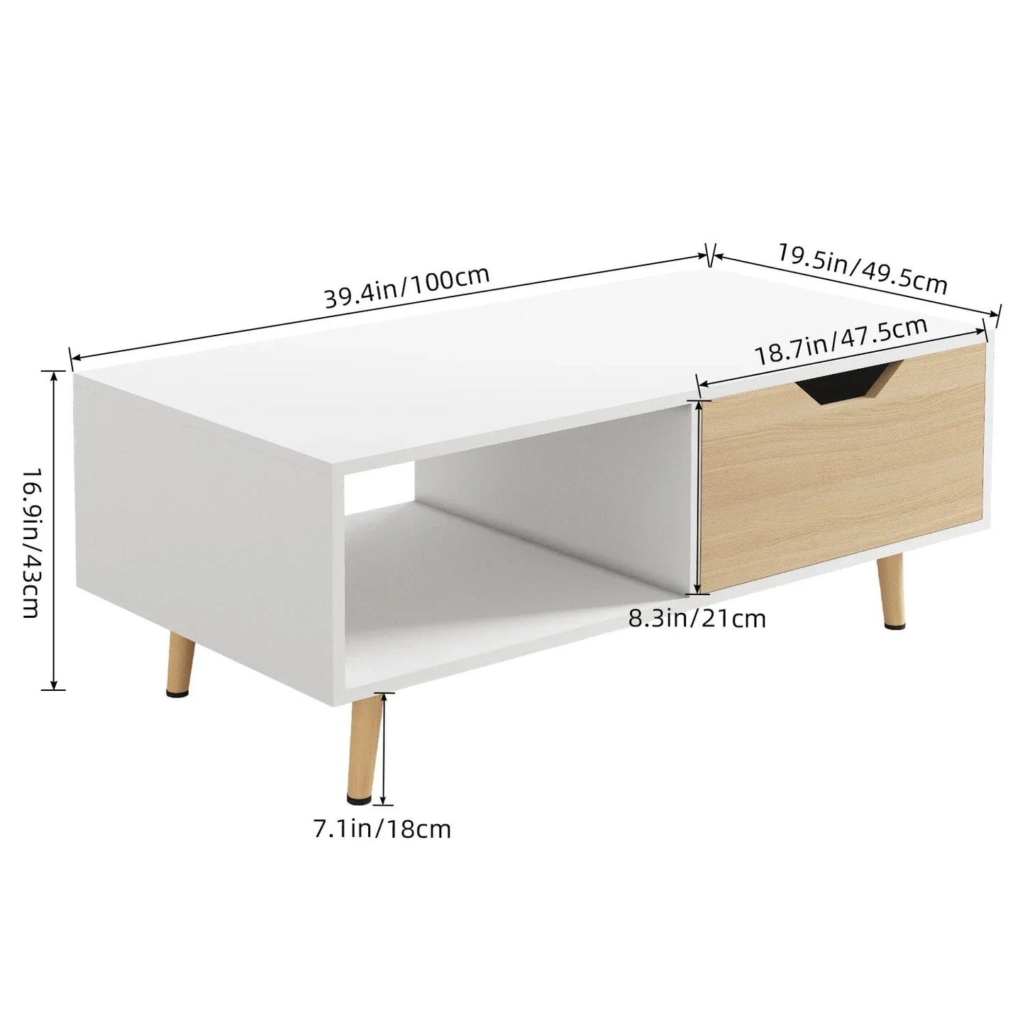 Table Basse En Bois Solena – Design Moderne & Rangement Intégré