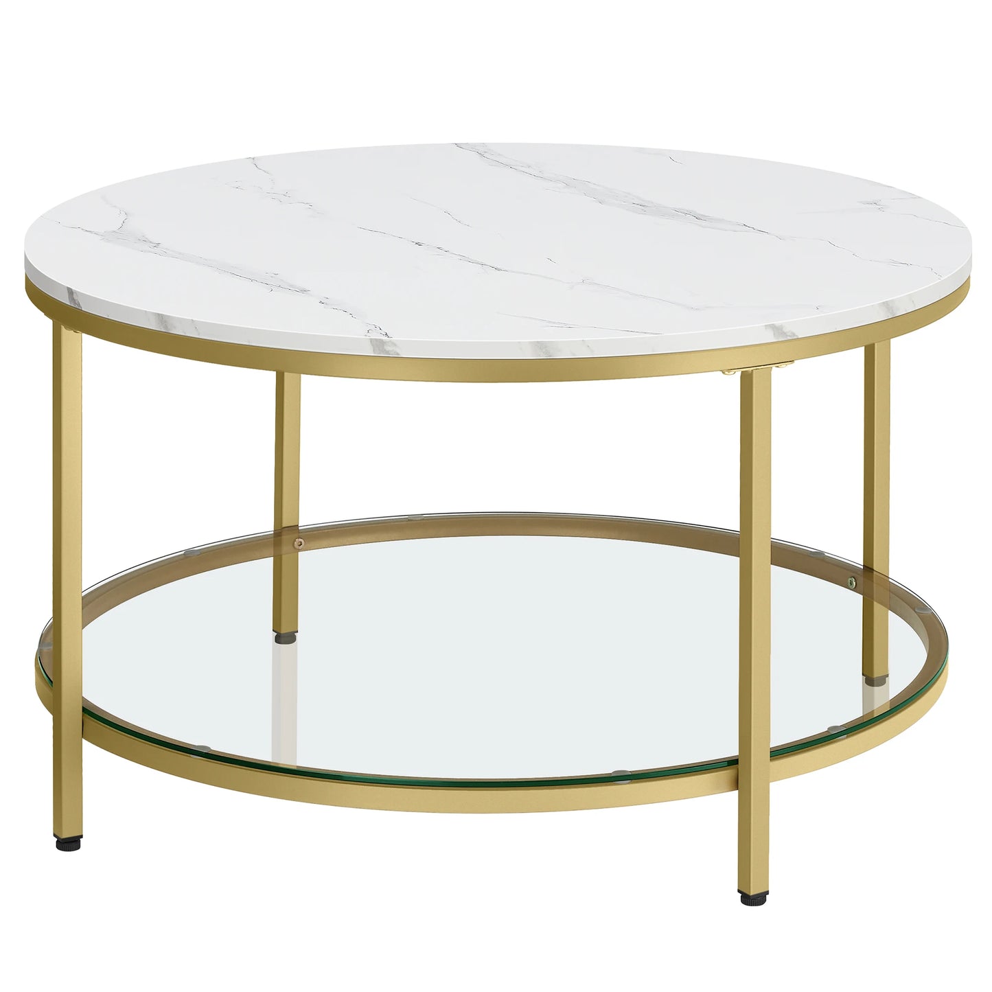 Table Basse Ronde Calista – Verre & Acier