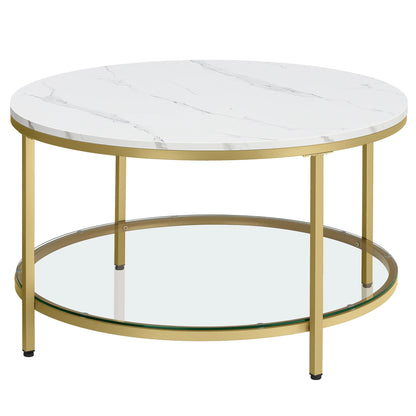 Table Basse Ronde Calista – Verre & Acier