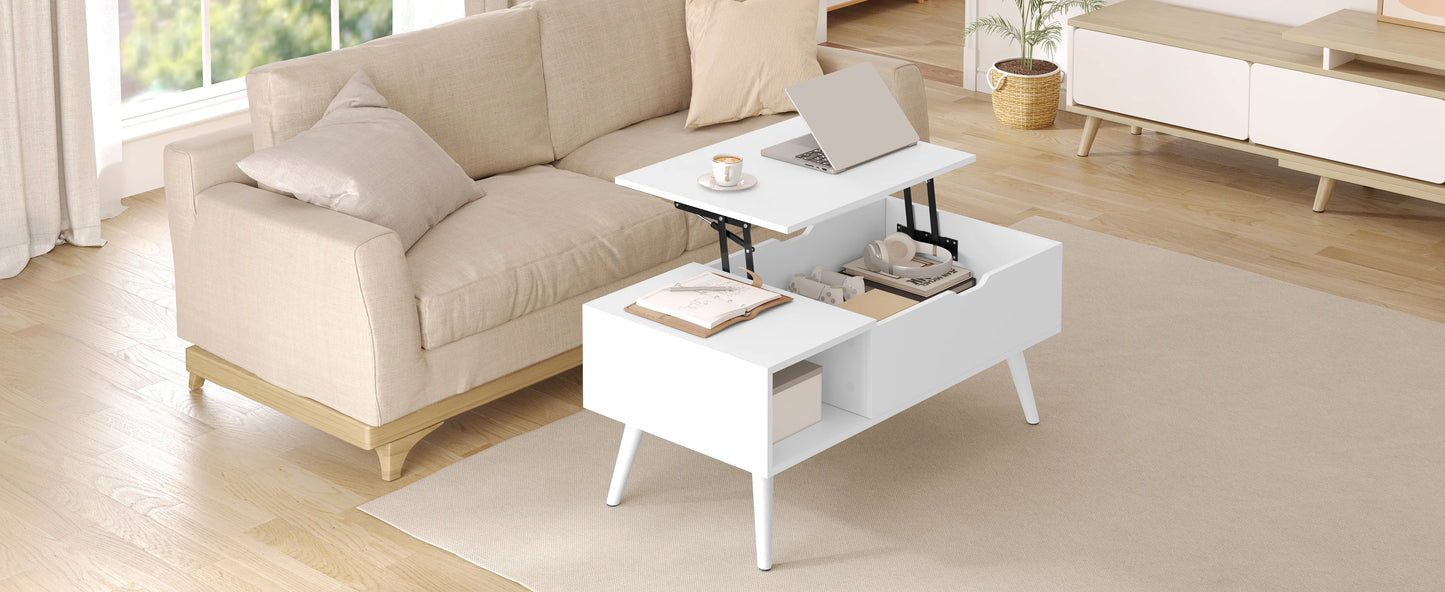 Table Basse Relevable Sienna – Avec Rangement Caché