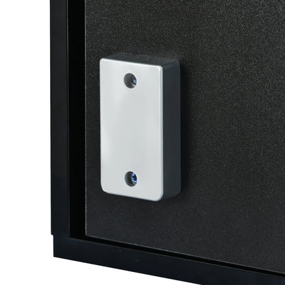 Table Basse En Verre Orion – Noir Brillant avec Tiroir de Rangement