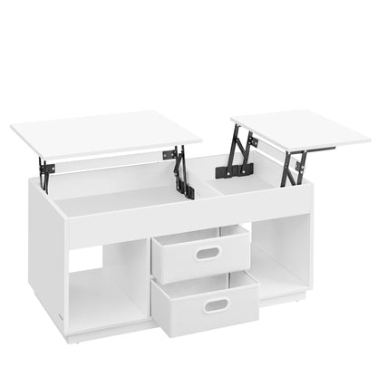Table Basse Relevable Design Vienna – Double Plateau avec Rangements