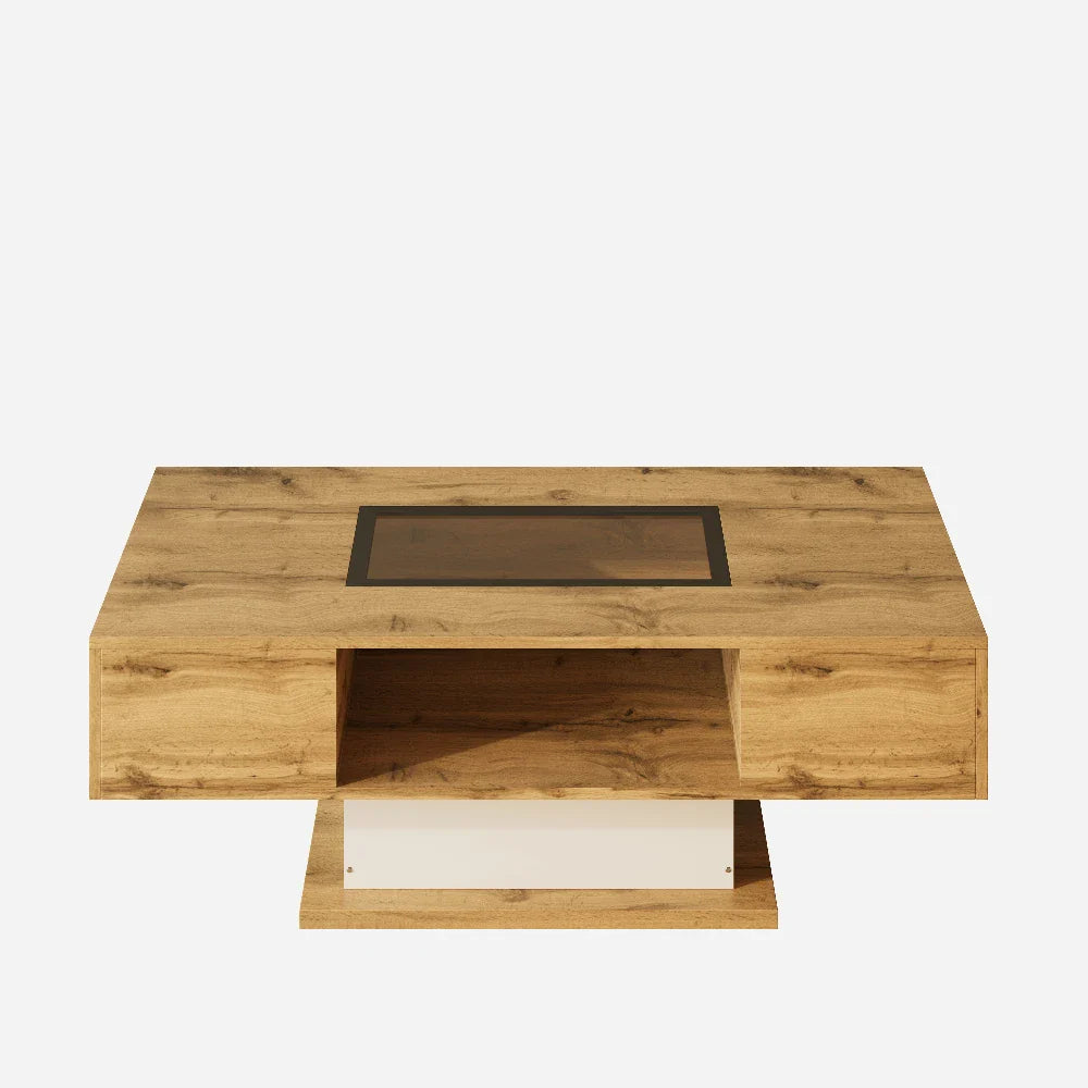 Table Basse En Verre Aveline – Design Verre, Bois & Rangement Intégré