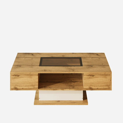 Table Basse En Verre Aveline – Design Verre, Bois & Rangement Intégré