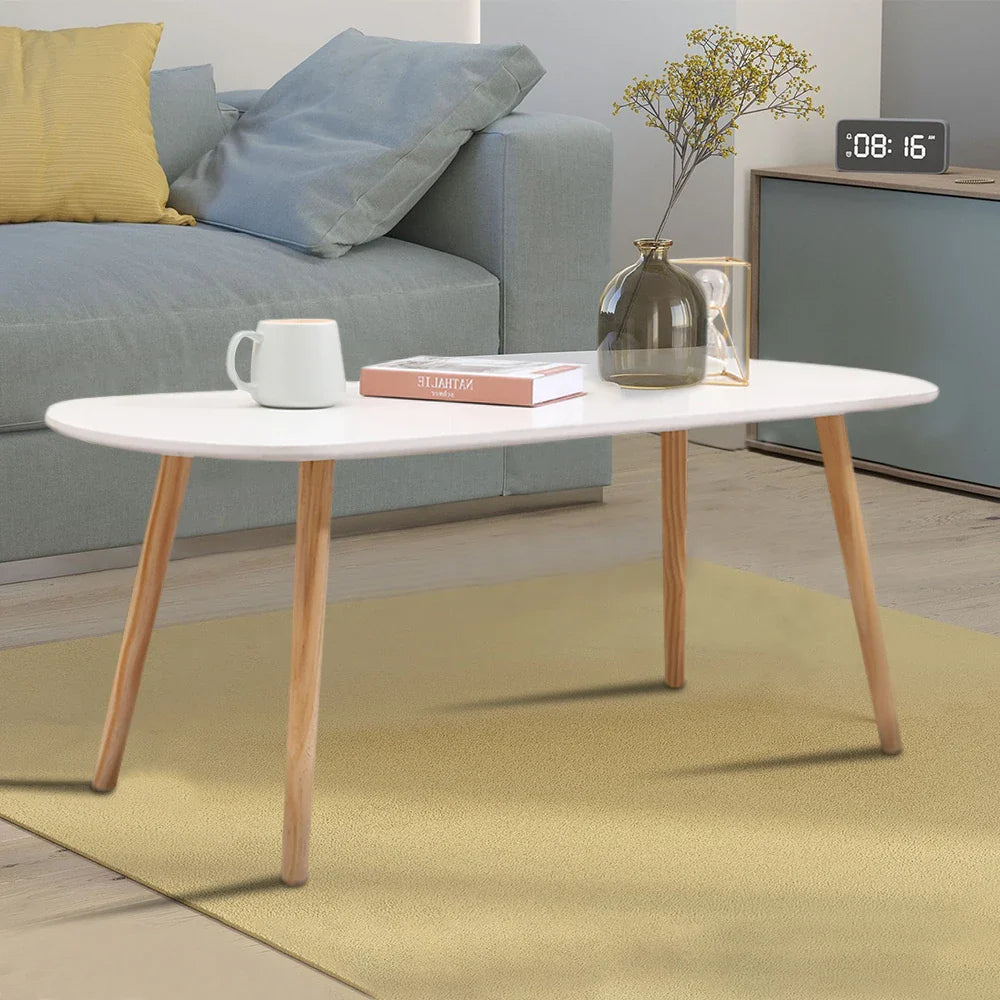 Table Basse Ovale Aurelia – Marbre Blanc & Métal Doré