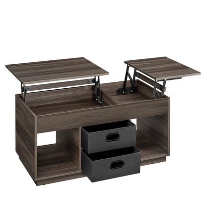 Table Basse Relevable Design Vienna – Double Plateau avec Rangements