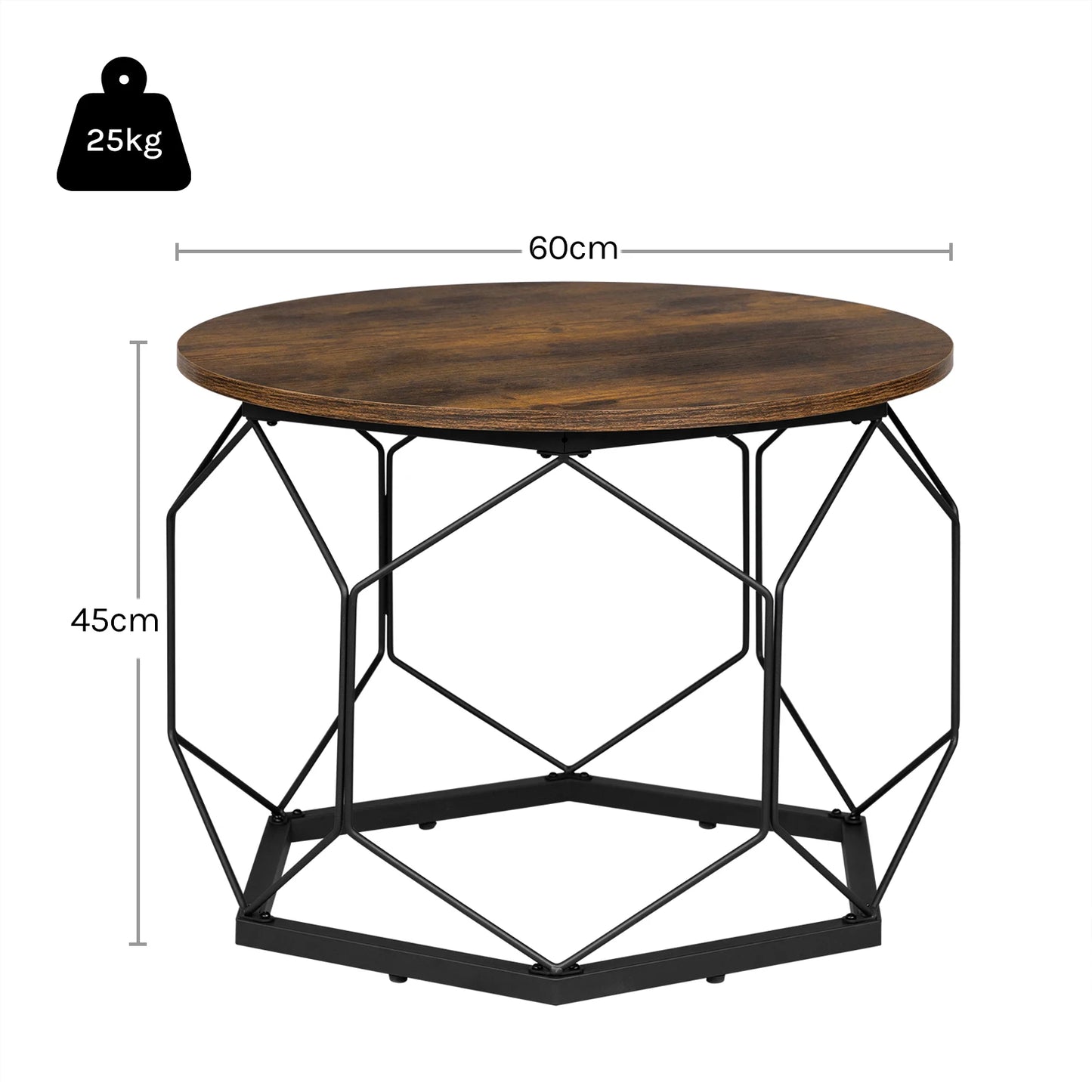 Table Basse Ronde Callista – Design Rond Noir & Verre Trempé