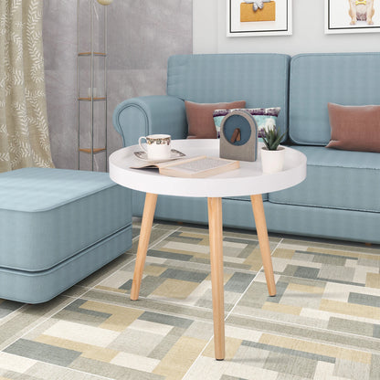 Table Basse Ronde Siena – Ronde Bois & Blanc